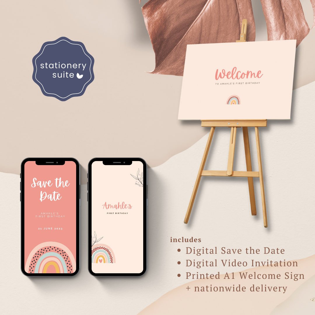 Custom design digital invitations and welcome board