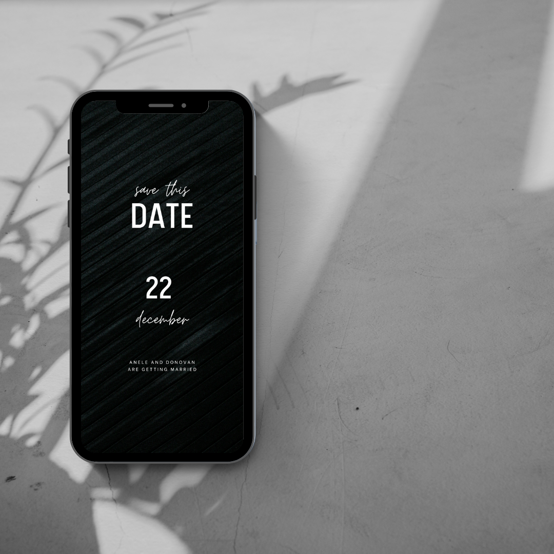Minimalist Wedding Save The Date Digital Invitation